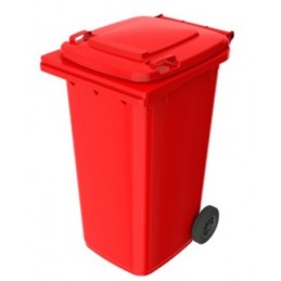 Kosz na śmieci Pojemnik na odpady 240 litrów PE-240 (P011A) czerwony 1100 x 580 x 740 mm